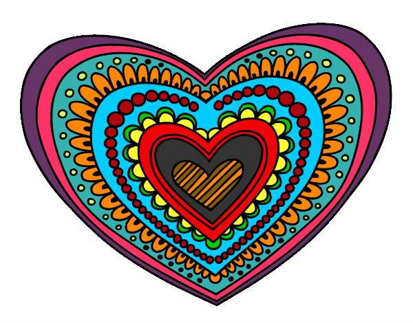 Dibujo Mandala corazón pintado por miapp