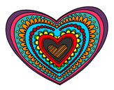 Dibujo Mandala corazón pintado por miapp
