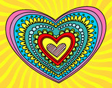 Dibujo Mandala corazón pintado por nataccha