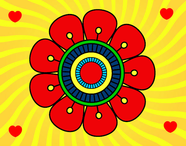 Dibujo Mandala en forma de flor pintado por Antonet