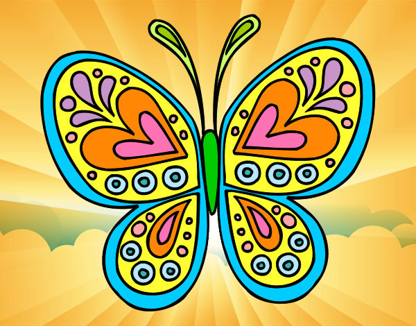 Dibujo Mandala mariposa pintado por nataccha