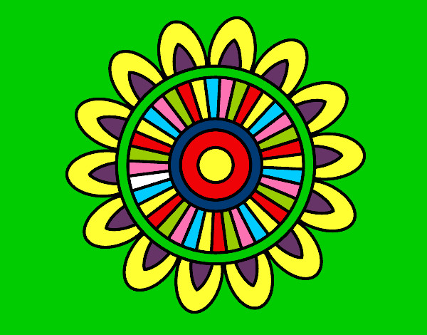 Dibujo Mandala solar pintado por ceval69