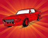 Dibujo Mustang retro pintado por sandym
