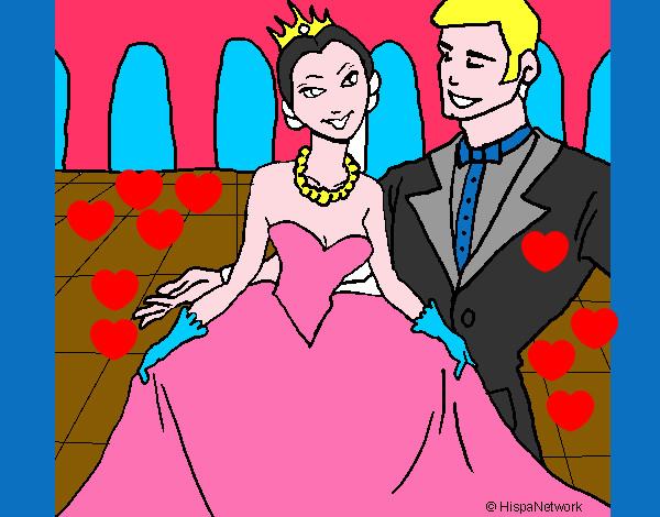 Dibujo Princesa y príncipe en el baile pintado por camila-31