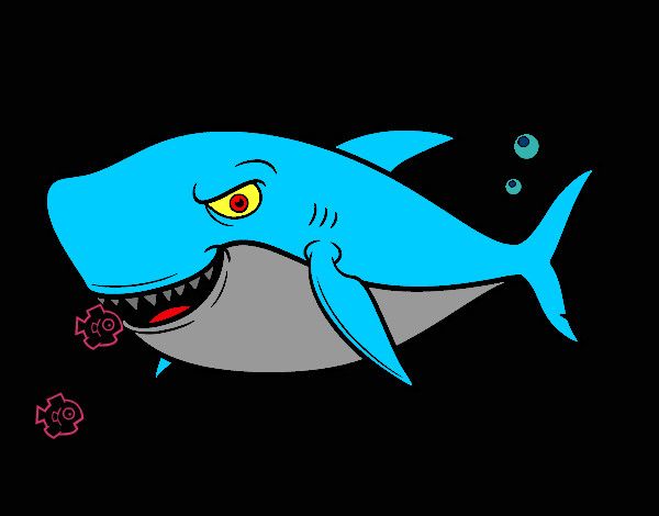Dibujo Tiburón dentudo pintado por sandym