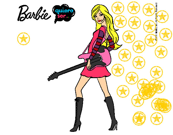 Dibujo Barbie la rockera pintado por violetta15