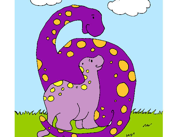Dibujo Dinosaurios pintado por molero 