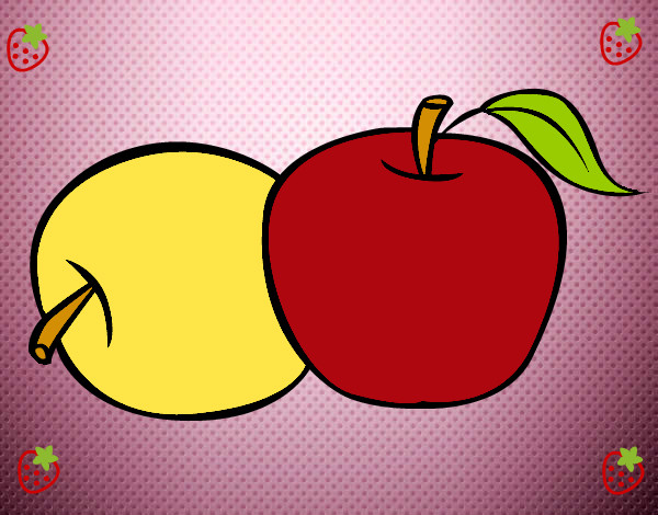 Dibujo Dos manzanas pintado por dianita12