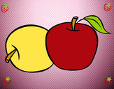 Dibujo Dos manzanas pintado por dianita12