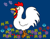 Dibujo Gallo de granja pintado por queyla