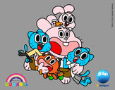 Dibujo Gumball y amigos contentos pintado por ElCrac