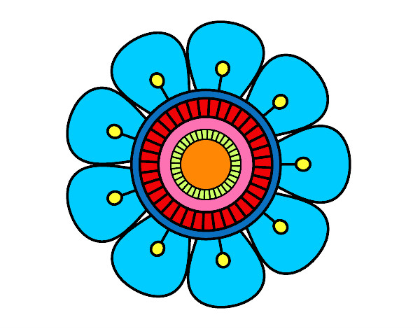 Dibujo Mandala en forma de flor pintado por Chuleti