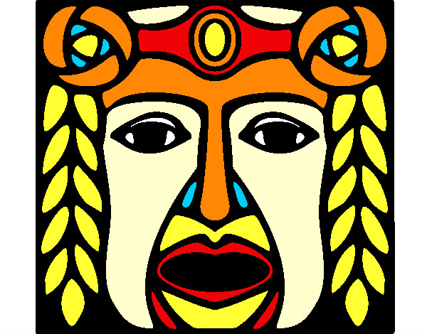Dibujo Máscara Maya pintado por 1023301