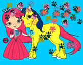 Dibujo Princesa y unicornio pintado por albagius