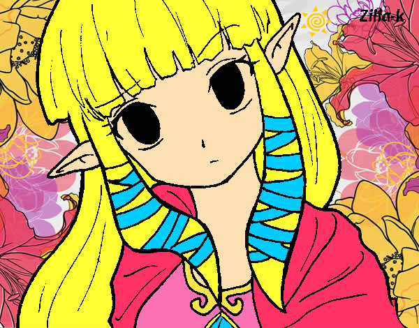 Dibujo Princesa Zelda pintado por LuiisaOMG
