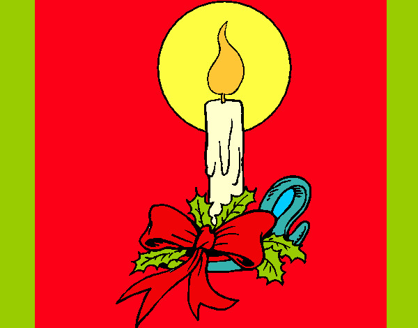 Dibujo Vela de navidad 3 pintado por dianita12
