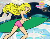 Dibujo Barbie corre al agua pintado por elisan