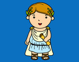 Dibujo Julio César de niño pintado por queyla