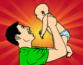 Dibujo Padre y bebé pintado por Chuleti