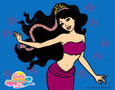 Dibujo Sirena con corona pintado por elisan