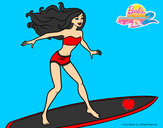 Dibujo Surfeando las olas pintado por Adriana11