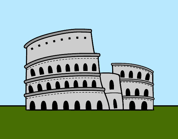 Dibujo El Coliseo de Roma pintado por Assin