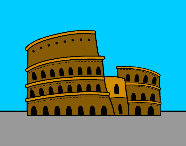 Dibujo El Coliseo de Roma pintado por Gardenia
