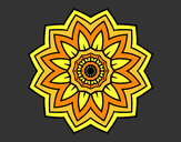 Dibujo Mandala flor de girasol pintado por queyla