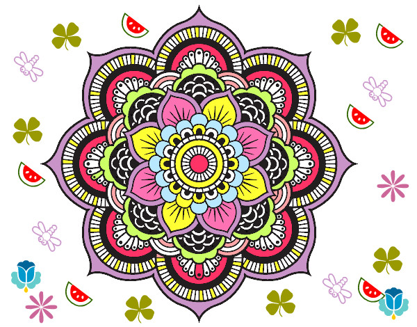 Dibujo Mandala flor oriental pintado por cristal08