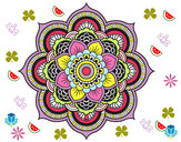 Dibujo Mandala flor oriental pintado por cristal08