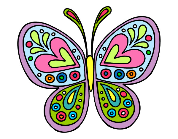 Dibujo Mandala mariposa pintado por cristal08
