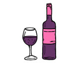 Dibujo Botella de vino y copa pintado por xcchfgh