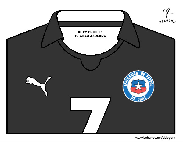 Dibujo Camiseta del mundial de fútbol 2014 de Chile pintado por martina50