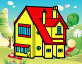 Dibujo Casa unifamiliar pintado por daniala