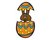 Dibujo Conejito en un huevo de pascua pintado por Assin