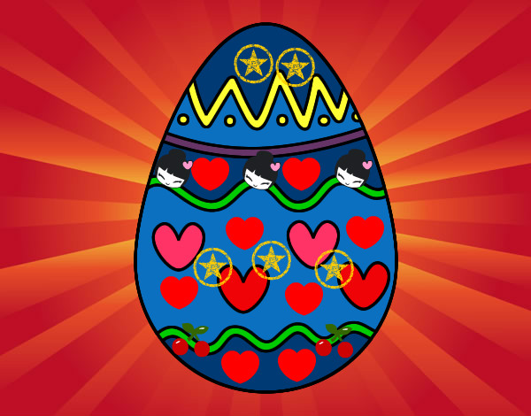 Dibujo Huevo con corazones pintado por Anto05