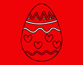 Dibujo Huevo con corazones pintado por patisa