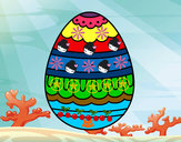 Dibujo Huevo de Pascua blanco y negro pintado por Anto05