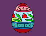Dibujo Huevo de Pascua con tulipanes pintado por queyla