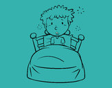 Dibujo Niño en la cama pintado por secayean