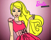 Dibujo Barbie con su vestido con lazo pintado por Diamond