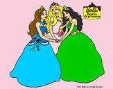 Dibujo Barbie y sus amigas princesas pintado por Diamond