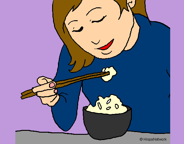 Dibujo Comiendo arroz pintado por Diamond