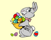 Dibujo Conejito con huevos de Pascua pintado por ru_82