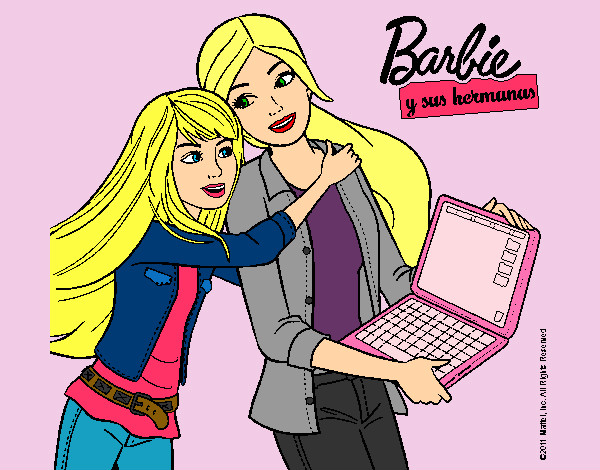 Dibujo El nuevo portátil de Barbie pintado por Diamond