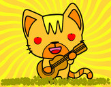 Dibujo Gato guitarrista pintado por SinaiV