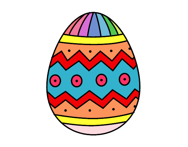 Dibujo Huevo de Pascua con estampados pintado por Belieber12