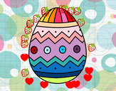 Dibujo Huevo de Pascua con estampados pintado por camila06