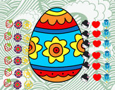 Dibujo Huevo de Pascua con flores pintado por Anto05
