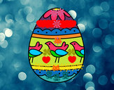 Dibujo Huevo de Pascua con pájaros pintado por Anto05